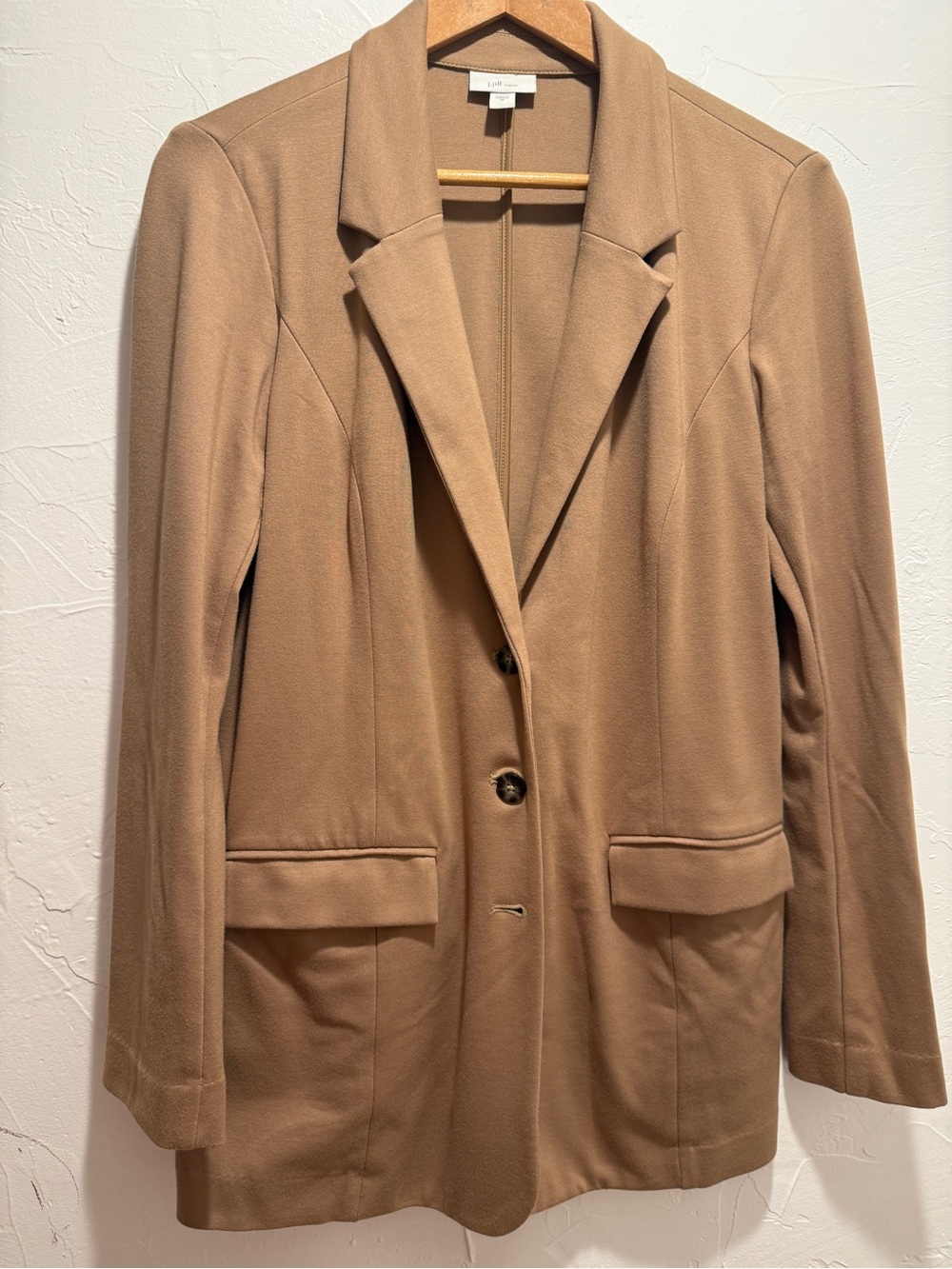 J. Jill Camel Single-Breasted cotton Blazer